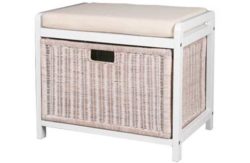 Hamper Storage Bench - White